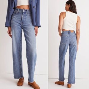 Madewell NWT Petite Perfect Vintage Wide Leg Jeans 26 2 26P high rise waist blue